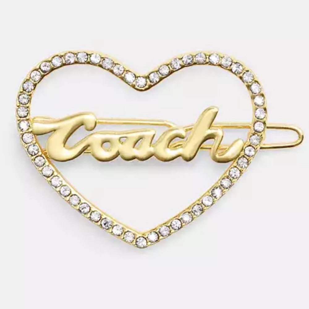 Coach Pavé Coach Script Barrette nwt in packaging
